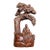 Hand-Carved Boxwood Figure of a Monk Under a Pine Tree For Sale