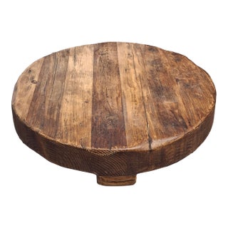 19th Century European Rustic Timber Large Trivet / Charcuterie Board For Sale