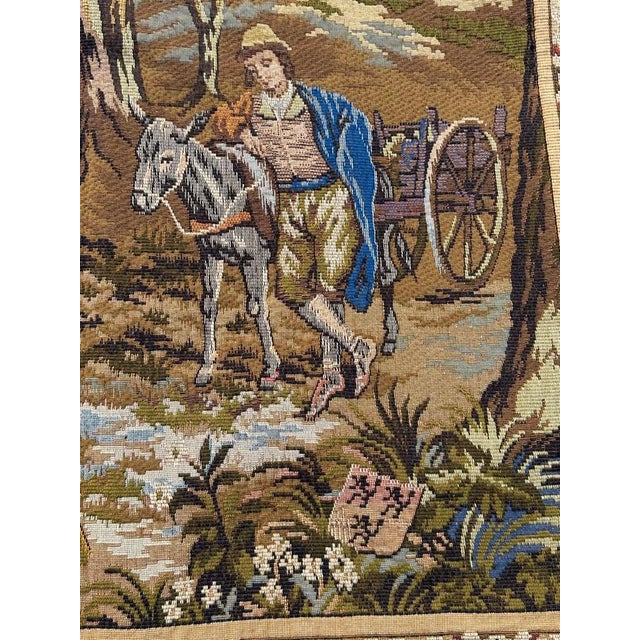 Textile Vintage French By The Lake Jacquard Tapestry in the style of Aubusson, 1970s For Sale - Image 7 of 18