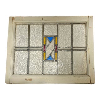 Antique New Orleans French Quater Stain Glass Window For Sale