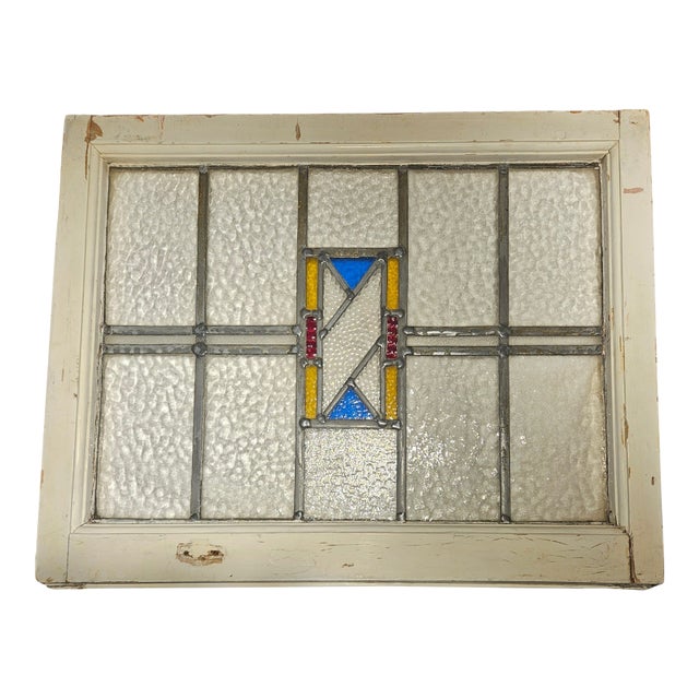 Antique New Orleans French Quater Stain Glass Window For Sale