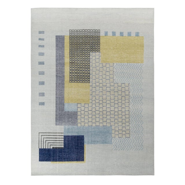 Rug & Kilim’s Oversized Blocks Rug in Blue, 12x18 For Sale In New York - Image 6 of 6
