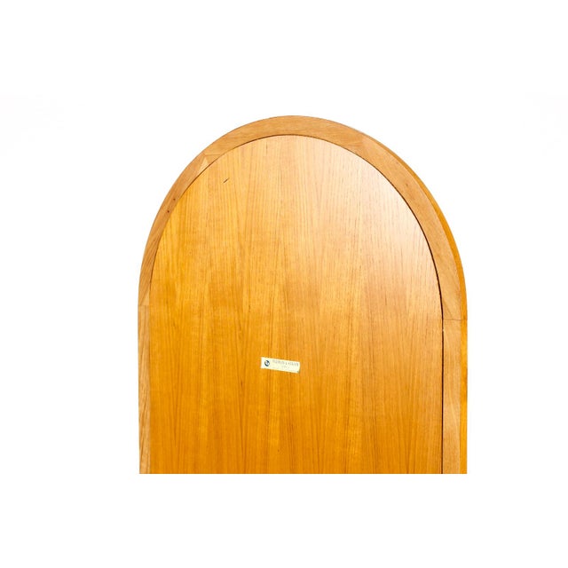 Brown Danish Modern Mid Century Teak Cheval Free Standing Floor Mirror — Pedersen & Hansen For Sale - Image 8 of 9