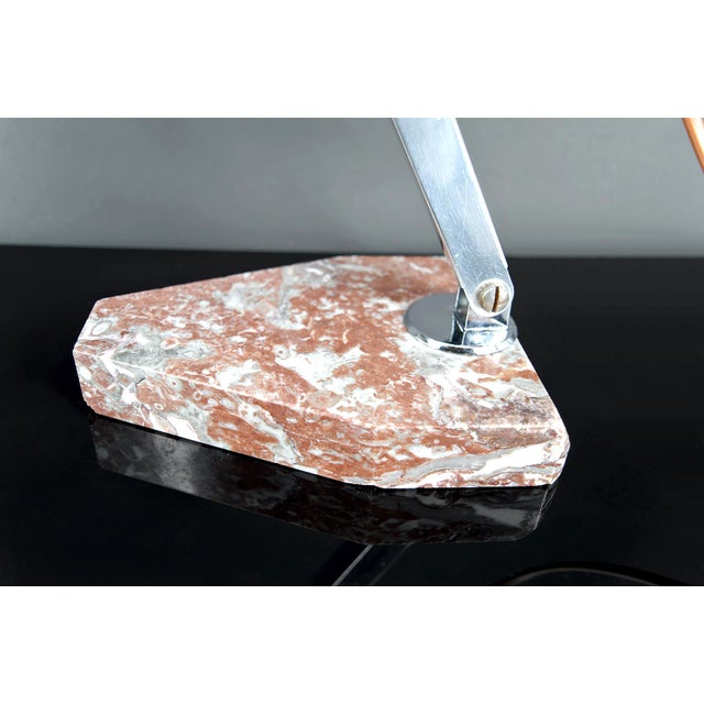 Art Deco Modernist Desk Lamp in Chrome, Aluminum and Marble, France, 1930s For Sale - Image 11 of 17
