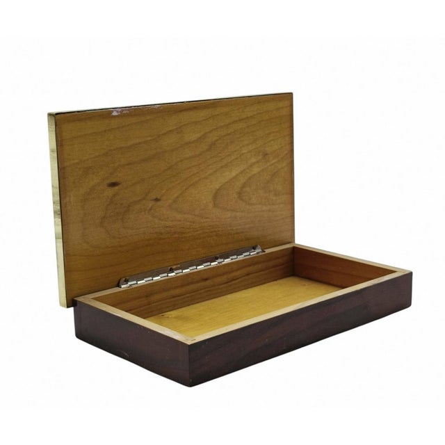 1970s Italian Wood and Brass Rectangular Box, 1970s For Sale - Image 5 of 7