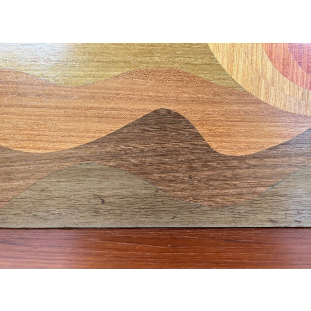 Brown Mid-Century Wood Veneer Intarsia Wall Picture, 1960s For Sale - Image 8 of 18