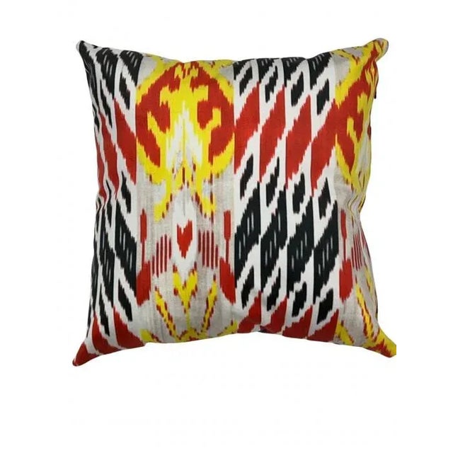 Modern Double Sided Multi Color Turkish Style Ikat Pillow For Sale - Image 3 of 3