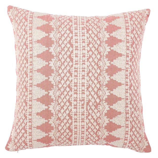 Schumacher Schumacher Wentworth Embroidery 22" Pillow in Rose For Sale - Image 4 of 4