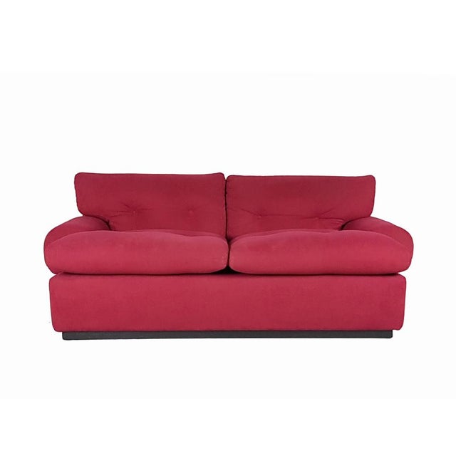 Crimson Alcantara Two-Seater Sofas by Piero Ranzani for Elam, 1960s, Set of 2 For Sale - Image 3 of 15