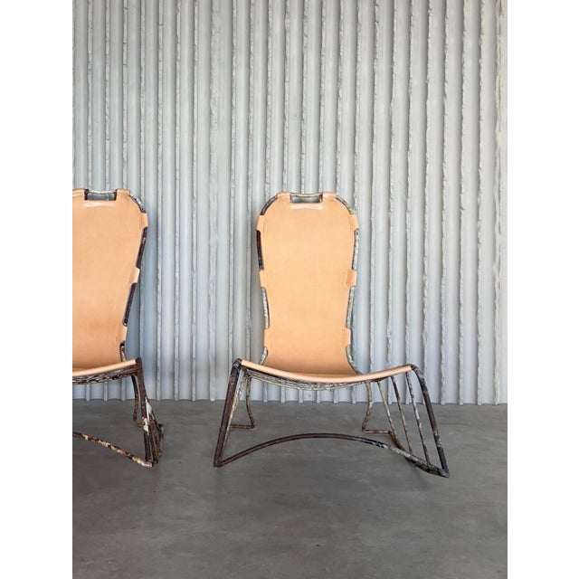 Italian Saddle-Stitched Rocking Chairs, Set of 2 For Sale - Image 6 of 10