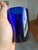 Art Deco Style Cobalt Blue Glasses, Set of 7 Hand Blown Lowball Glassware Set For Sale - Image 6 of 16