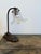 Art Nouveau Brass and Copper Adjustable Table Lamp with Ribbed Glass Shade, 1905 For Sale - Image 3 of 10