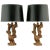 Ceramic Driftwood-Form Faux Bois Table Lamps - a Pair For Sale
