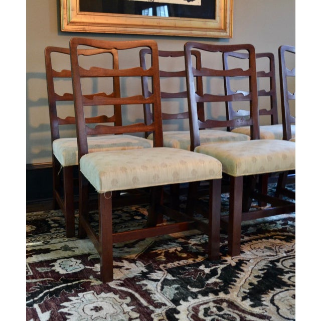 English 20th Century Ladder Back Chairs by Kittinger - Set 6 For Sale - Image 3 of 10