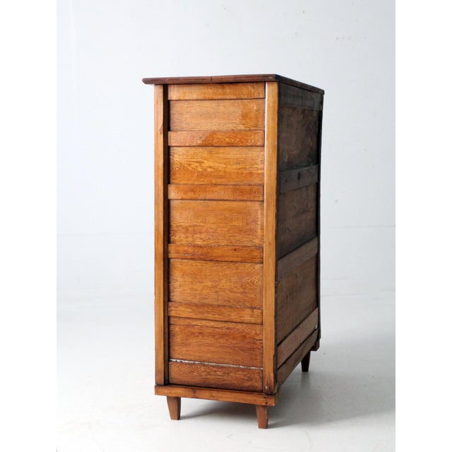 Antique Oak Highboy Dresser Spiegel Furniture Company For Sale - Image 10 of 15
