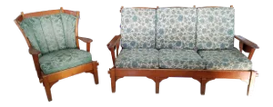 1950s Vintage Western Cowboy Monterrey Ranch Style Couch & Easy Chair