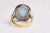 Modern Aquamarine, Black Onyx and Diamond Dome Ring For Sale - Image 3 of 4