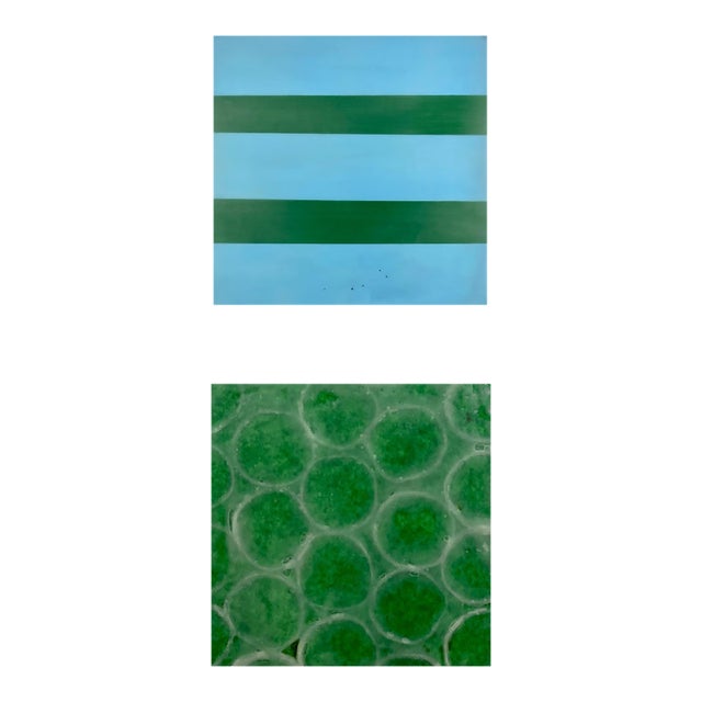 "Kelly and Sky" by Gina Cochran - Encaustic Mixed Media - 2 Panels For Sale