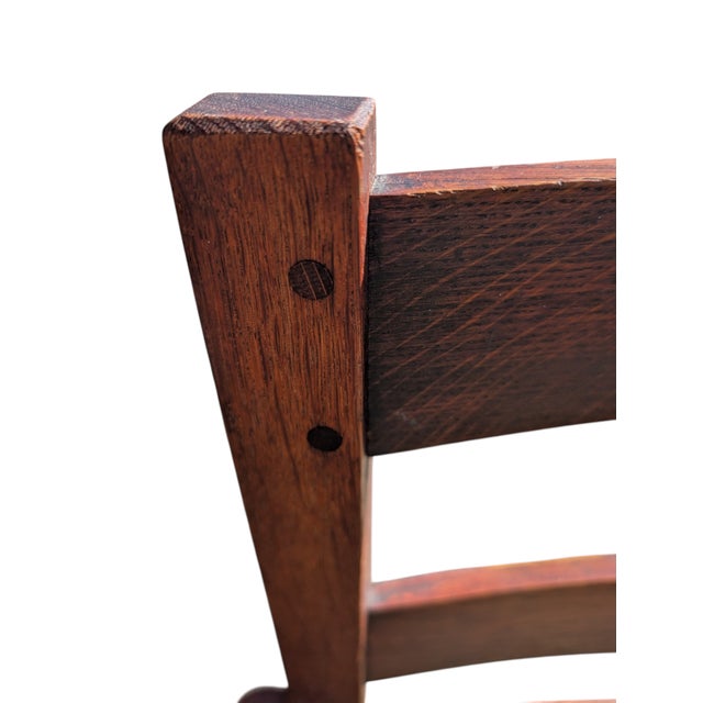 Charles Stickley Oak Armchair Circa 1909 For Sale - Image 9 of 18