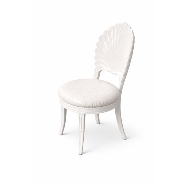 Set of 4 Grotto Shell Back Dining Chairs With Hand Carved Dining Table For Sale - Image 10 of 10