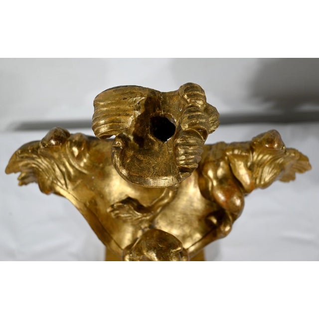 Florentine Fire Pot Candleholders in Golden Linden, Late 18th Century, Set of 2 For Sale - Image 6 of 18