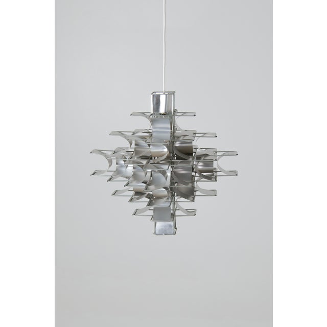 Metal Cassiopeia Seven-Tier Pendant Light by Max Sauze for Max Sauze Studio, 1970s For Sale - Image 7 of 14