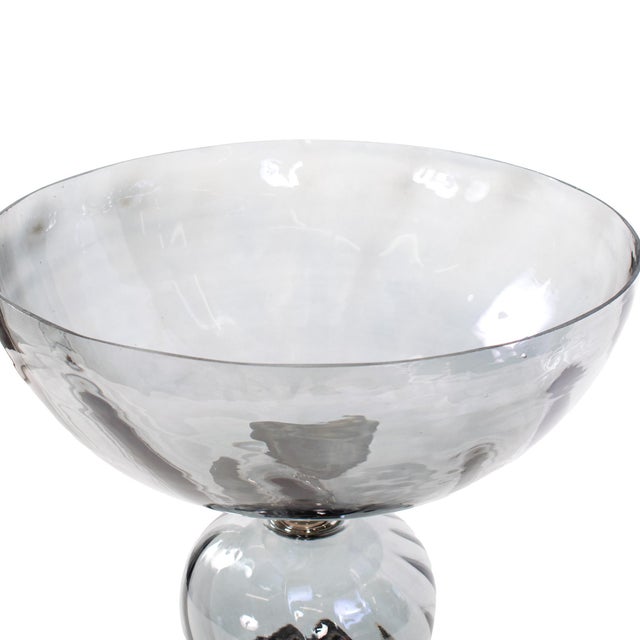 Kenneth Ludwig Chicago Ayers Smoked Glass Bowl For Sale - Image 4 of 8