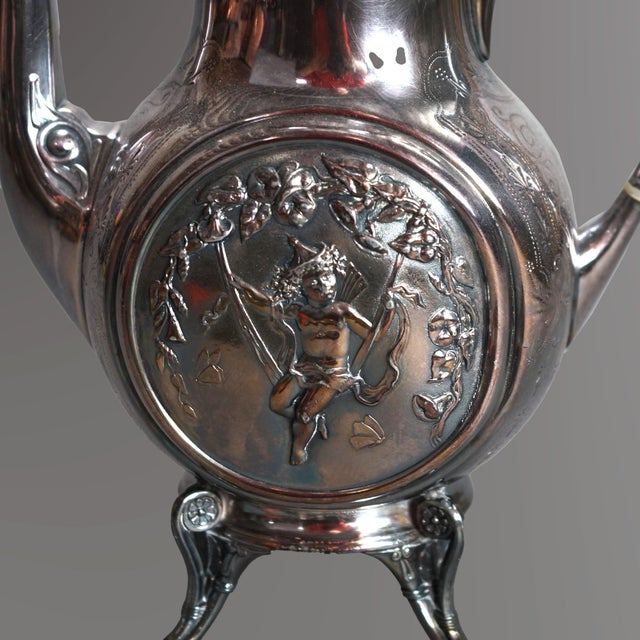 Antique 5 Piece Bailey & Brainard Egyptian Revival Silver Plate Tea Set Circa 1890 For Sale - Image 9 of 11