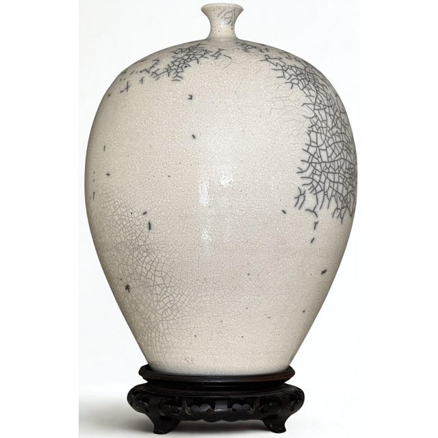 Nancee Meeker Ceramic Studio Art Raku Vase For Sale - Image 13 of 14