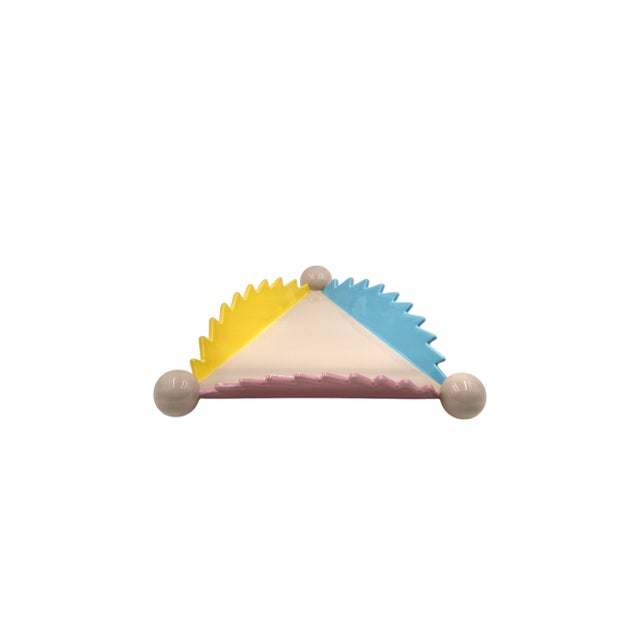 1980s Postmodern Ceramic Centerpiece / Vide Poche Mod. "Parana" 1st Edition, Masanori Umeda, Memphis Milan Italy 1983 For Sale - Image 5 of 16
