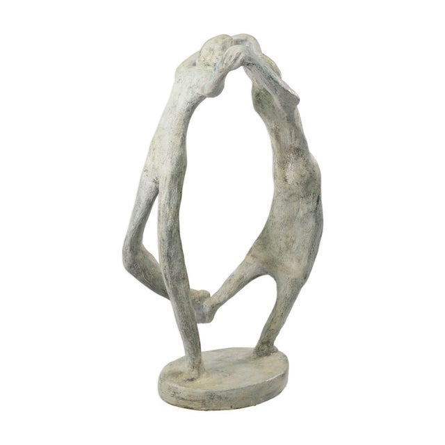 Abstract Modernist Abstract Dancing Figures 35.5” Carved Stone Sculpture 20th Century For Sale - Image 3 of 6