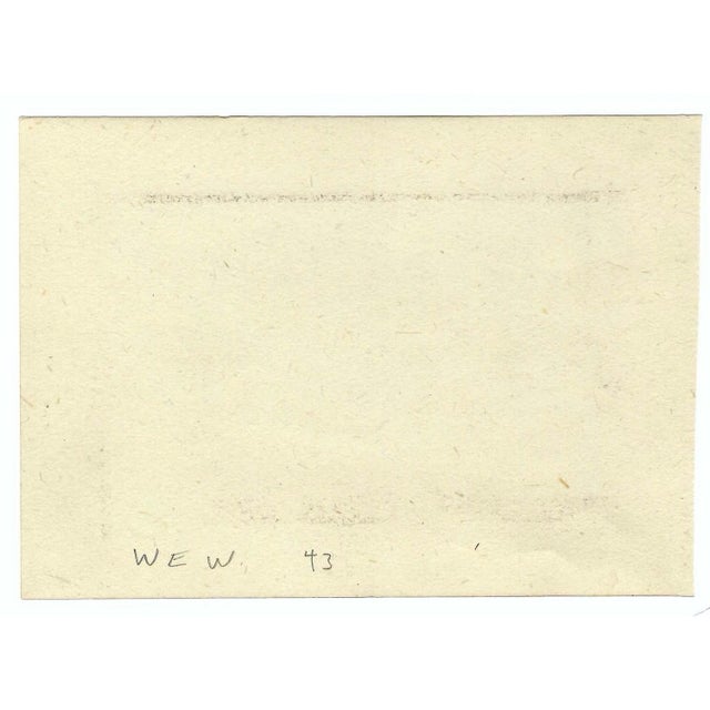 1943 drawing on paper by Devon, UK artist William E. Wood. Signed on the back. Combined shipping available, shipping times...