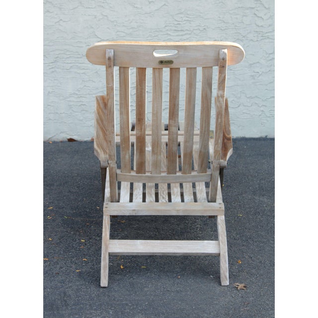 Andrew Teak Folding Steamer Lounge Chair Chairish
