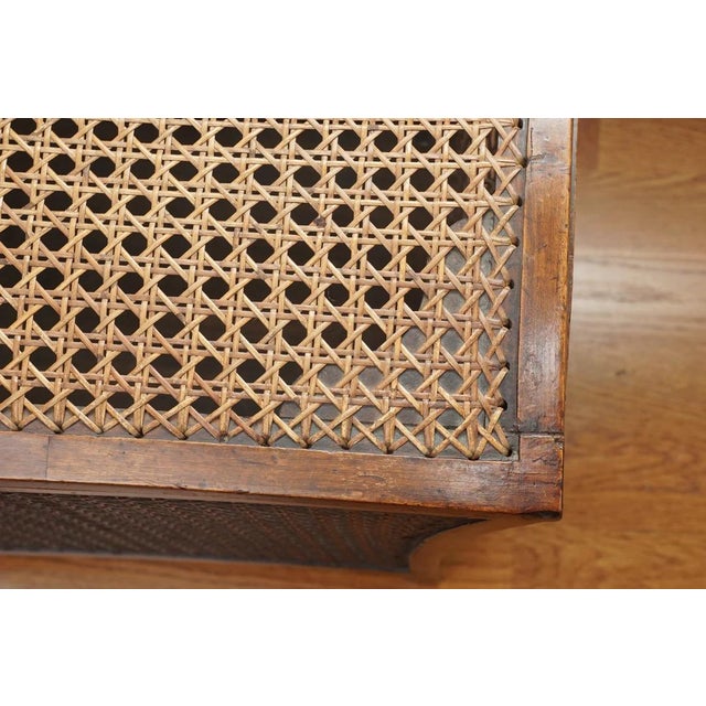 Antique Wood and Cane Hamper Side Table For Sale In New York - Image 6 of 8