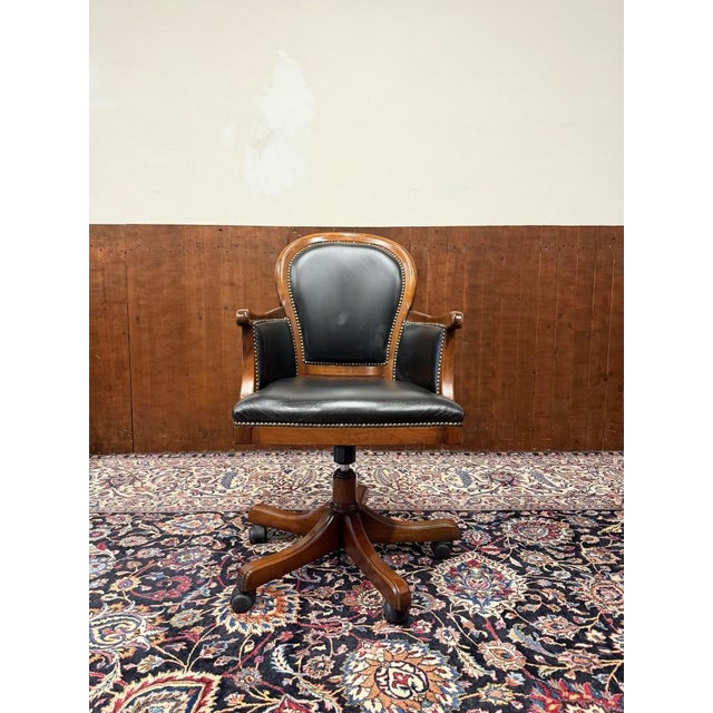 About this Classic Italian Office Chair Classic and Elegant | Antique office chairs in English, Classic and Chesterfield...