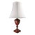 Mid-Century Decorative Toleware Tole Style Painted Red and Gold Table Lamp For Sale