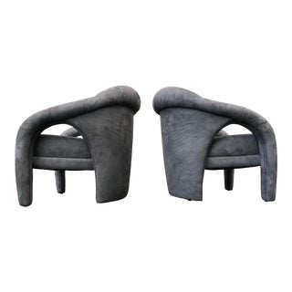 Vladimir Kagan Mid-Century Modern Style Sculptural Club Chairs - a Pair For Sale
