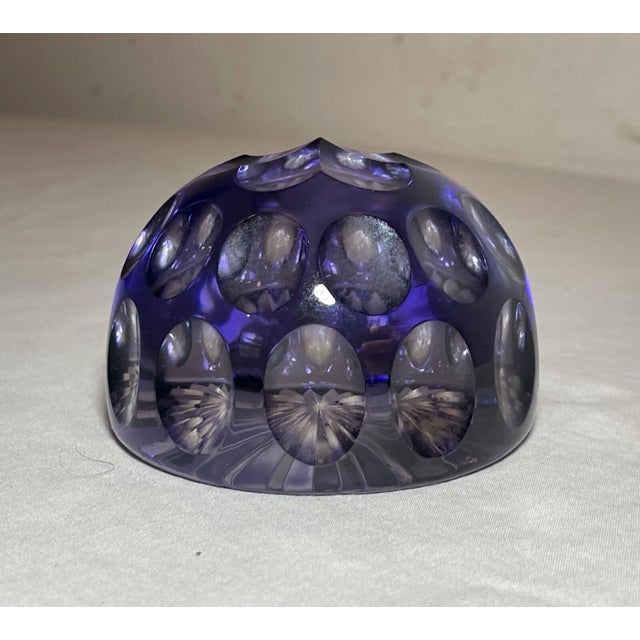 This vintage paperweight is a one-of-a-kind piece that features a beautiful shade of purple amethyst. The intricate cut...