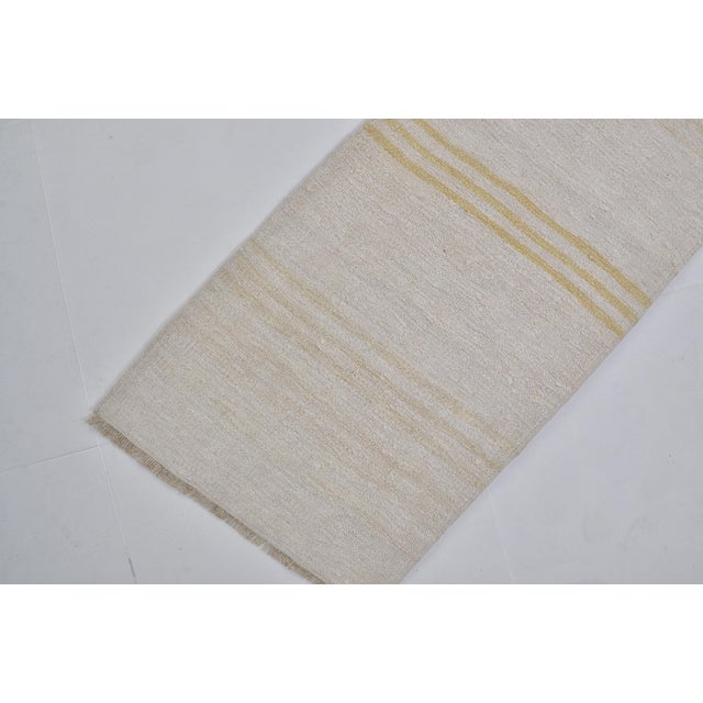 Turkish 1950s Off White Anatolian Kilim Runner For Sale - Image 3 of 10