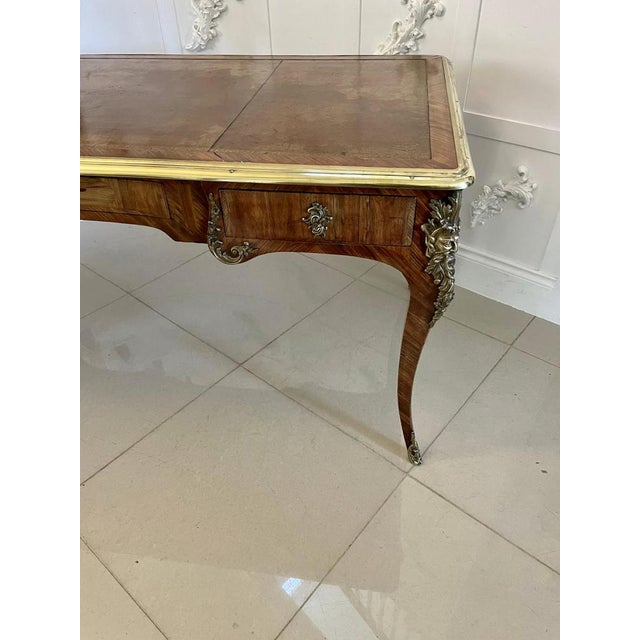 Wood Large Antique Victorian Kingwood Desk, 1850 For Sale - Image 7 of 18