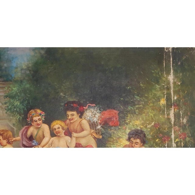 Campaign 1970s Angels Oil Painting, Original Ukrainian Art, Socialist Realism 66-126 For Sale - Image 3 of 6