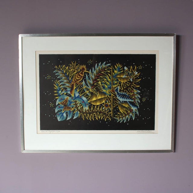 A fantastic lithography, “Flore de Tropique”, made by Jean Picart Le Doux in 1955 in France. The beautiful art presents...