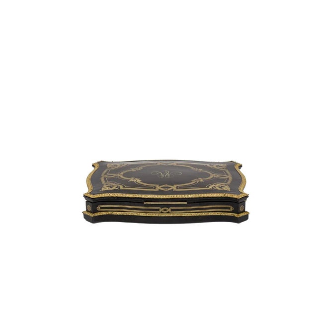 Wood Game Box in Wood and Gilt Brass For Sale - Image 7 of 13