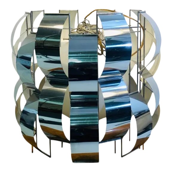 Curtis Jere Chrome Hanging Chandelier For Sale