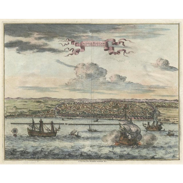 Birds Eye View of Banten or Bantam in Java, 1725, Paper For Sale - Image 3 of 5