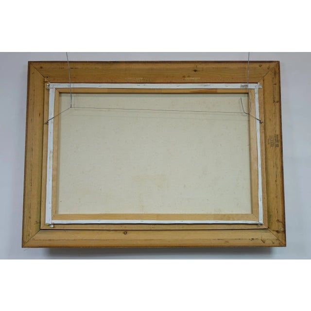 Textile 1960s European School Oil on Canvas Signed Original For Sale - Image 7 of 8