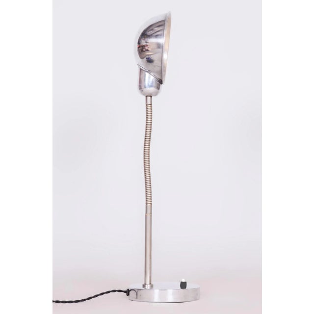 Bauhaus Bauhaus Chrome Table Lamp, Czechia, 1930s For Sale - Image 3 of 10
