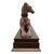 A vintage hand-carved wood sculpture of a life-size reclining Italian Greyhound dog. Sculpted from a single block of solid...