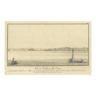 Norden, View of Tschibel El Deïr on the Nile, Copper Engraving, 1755 For Sale