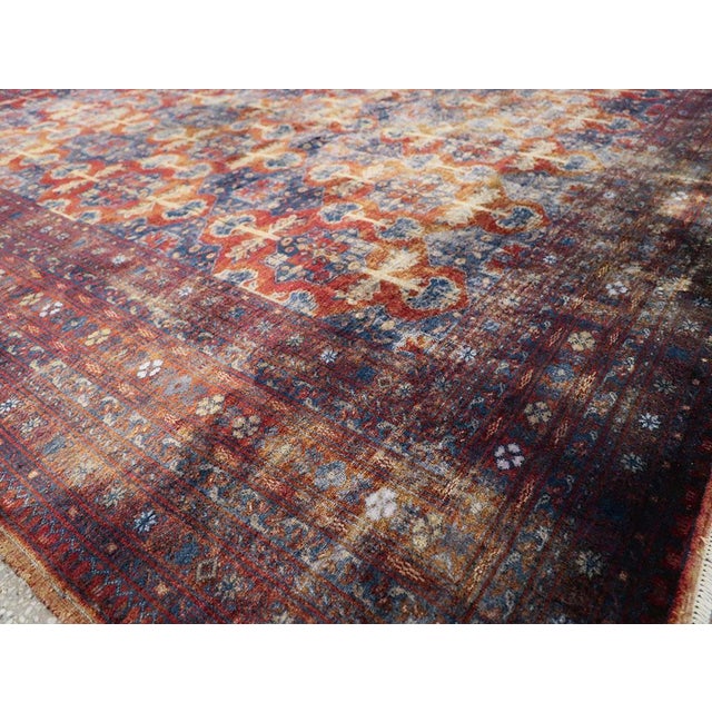 Galerie Shabab Collection Mid-20th Century Central Asian Silk Turkoman Tribal Accent Rug For Sale In New York - Image 6 of 7